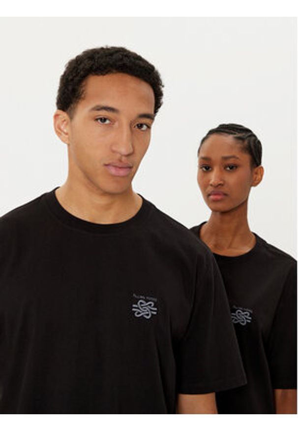 Filling Pieces T-Shirt Unisex Embroidered Knot 7449986 Czarny Regular Fit. Kolor: czarny. Materiał: bawełna