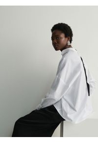 Reserved - Bawełniana koszula z wiązaniem - złamana biel. Materiał: bawełna #1
