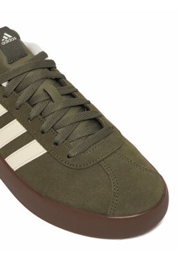Adidas - adidas Sneakersy Vl Court 3.0 KJ6805 Khaki. Kolor: brązowy. Materiał: skóra, zamsz