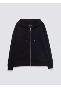 Big-Star - Bluza damska z kapturem rozpinana czarna Selina 906. Okazja: na co dzień. Typ kołnierza: kaptur. Kolor: czarny. Materiał: dzianina. Wzór: ze splotem. Styl: casual #1