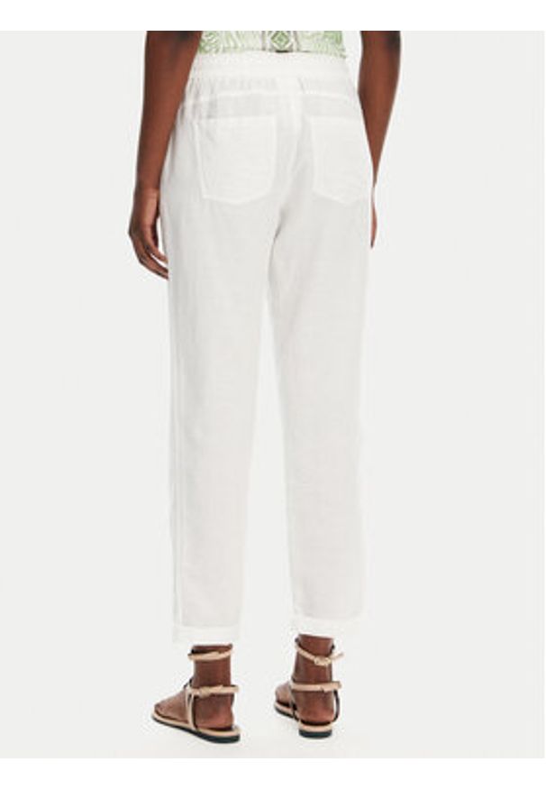 Olsen Spodnie materiałowe 14002404 Biały Regular Fit. Kolor: biały. Materiał: len, bawełna