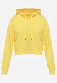 Renee - Żółta Bluza z Kapturem i Bawełną Ozdobiona Ściągaczami Evianae. Okazja: na spacer, na co dzień. Typ kołnierza: kaptur. Kolor: żółty. Materiał: bawełna. Długość rękawa: długi rękaw. Długość: długie. Wzór: aplikacja. Styl: casual #4