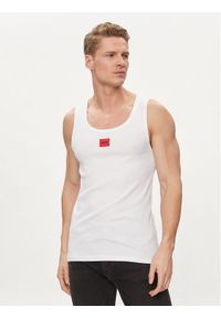 Hugo Tank top Edge 50515657 Biały Regular Fit. Kolor: biały. Materiał: bawełna