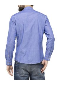 Lee - Męska koszula materiałowa LEE SHIRT NIGHT BLUE L876FKDY. Materiał: materiał. Wzór: paski, grochy