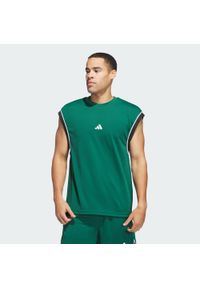 Adidas - Koszulka adidas Basketball All-World Sleeveless Tank. Kolor: zielony, czarny, wielokolorowy. Materiał: materiał. Długość rękawa: bez rękawów. Sport: koszykówka #1