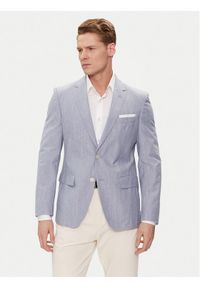 BOSS - Boss Marynarka H-Hutson 50489400 Niebieski Slim Fit. Kolor: niebieski. Materiał: bawełna