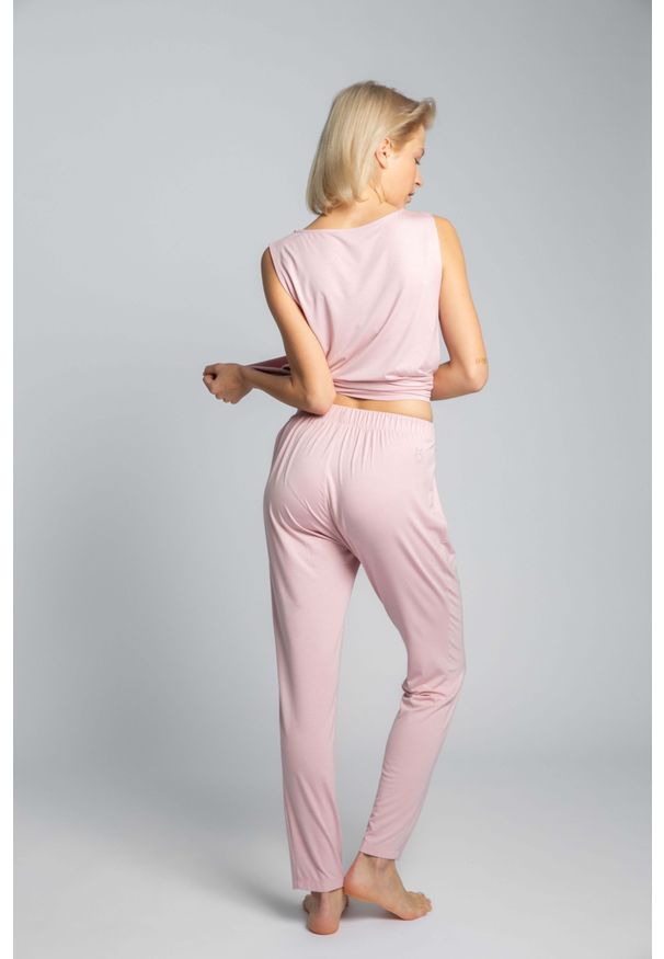 MOE - Spodnie od Piżamy z Wiskozy - Różowe. Kolor: różowy. Materiał: wiskoza
