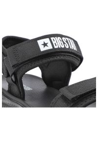 Big-Star - Czarne Sandały Big Star Męskie Buty Sportowe. Zapięcie: rzepy. Kolor: czarny. Materiał: materiał. Wzór: jednolity. Sezon: lato. Styl: sportowy