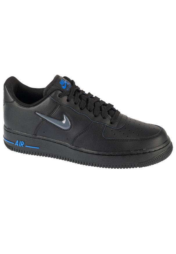 Nike - Buty sportowe Sneakersy męskie, Air Force 1 Low Jewel. Kolor: czarny. Materiał: skóra. Model: Nike Air Force. Sport: turystyka piesza