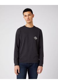 Wrangler - WRANGLER LS BIKER TEE MĘSKA KOSZULKA Z DŁUGIM RĘKAWEM FADED BLACK W7K5D3XV6. Długość rękawa: długi rękaw. Długość: długie