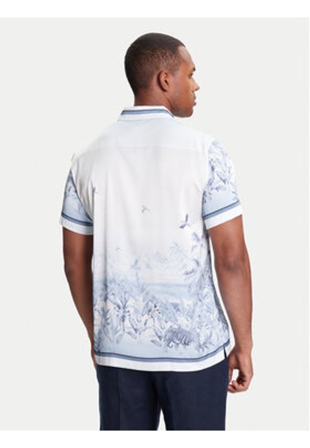 Guess Koszula M4YH39 WF1T2 Niebieski Regular Fit. Kolor: niebieski. Materiał: syntetyk