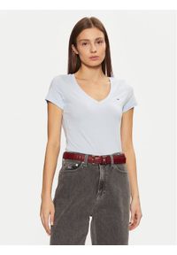 Tommy Jeans T-Shirt DW0DW20458 Błękitny Slim Fit. Kolor: niebieski. Materiał: bawełna #1