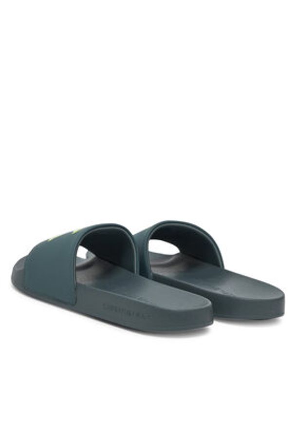 Calvin Klein Jeans Klapki Slide Jelly Mono Pu YM0YM01281 Zielony. Kolor: zielony. Materiał: skóra