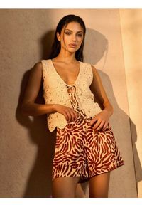 Sinsay - Wzorzyste szorty z wiązaniem - wielobarwny #1