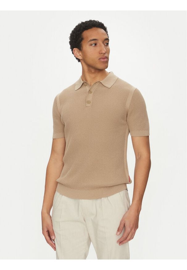 JOOP! Jeans Polo 15 JJK-08Vicono 30045448 Beżowy Modern Fit. Typ kołnierza: polo. Kolor: beżowy. Materiał: bawełna
