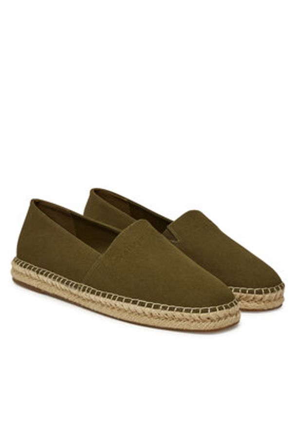 Calvin Klein Espadryle Espadrille Cv Logo HM0HM01808 Khaki. Kolor: brązowy. Materiał: materiał