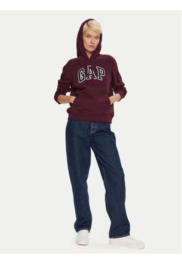 GAP - Gap Bluza 463506-02 Bordowy Regular Fit. Kolor: czerwony. Materiał: bawełna