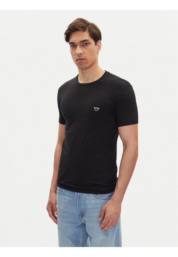 Emporio Armani Underwear T-Shirt EM000379 AF10784 UC001 Czarny Slim Fit. Kolor: czarny. Materiał: bawełna