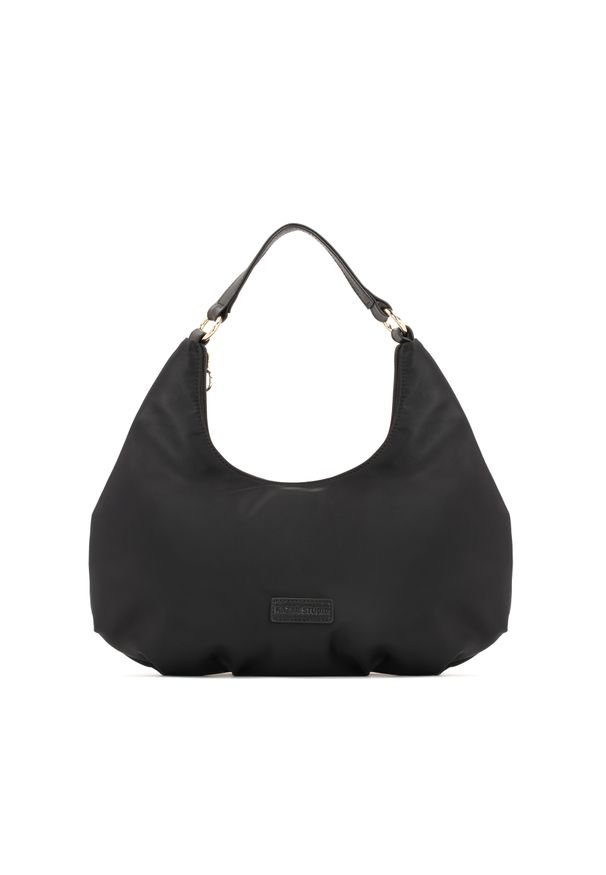 Kazar - Czarna torebka na ramię w kształcie półksiężyca. Kolor: czarny. Styl: wizytowy, biznesowy. Rodzaj torebki: na ramię