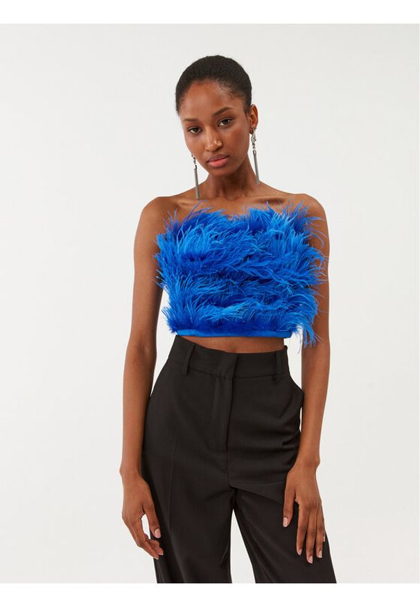 Patrizia Pepe Bluzka 8C0544/A106-C966 Niebieski Slim Fit. Kolor: niebieski. Materiał: syntetyk