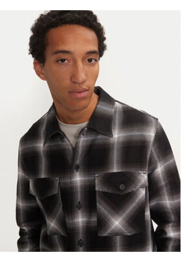 Hugo Koszula Enalu 50520104 Czarny Oversize. Kolor: czarny. Materiał: bawełna