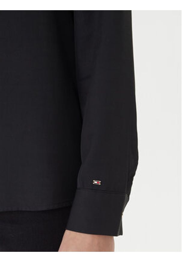 TOMMY HILFIGER - Tommy Hilfiger Koszula WW0WW46597 Czarny Regular Fit. Kolor: czarny. Materiał: wiskoza
