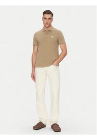 AMI PARIS Polo HPL060.760 Khaki Regular Fit. Typ kołnierza: polo. Kolor: brązowy. Materiał: bawełna