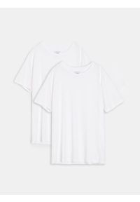 Sinsay - Bawełniana koszulka od piżamy 2 pack - biały. Kolor: biały. Materiał: bawełna #1