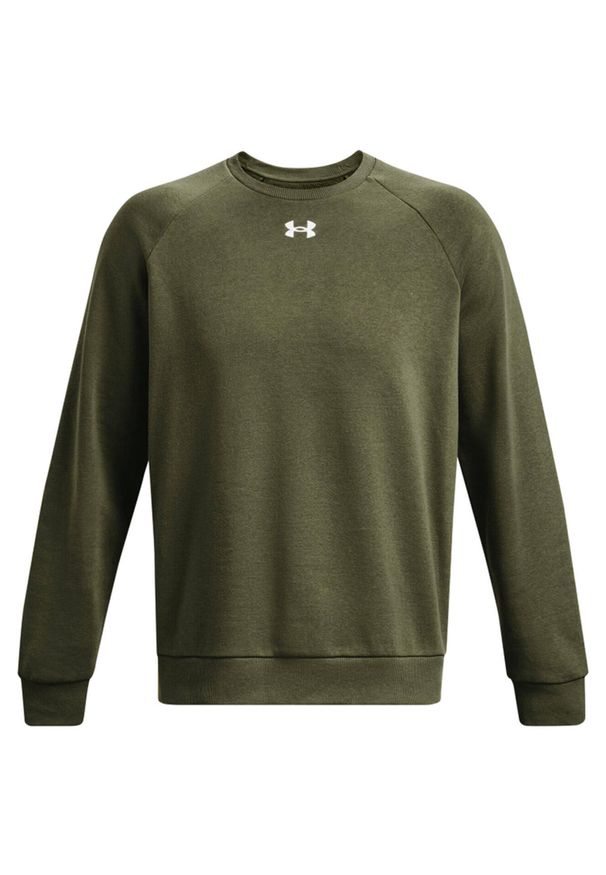 Under Armour - Męski Sweter Rival Fleece Z Okrągłym Dekoltem. Kolor: zielony