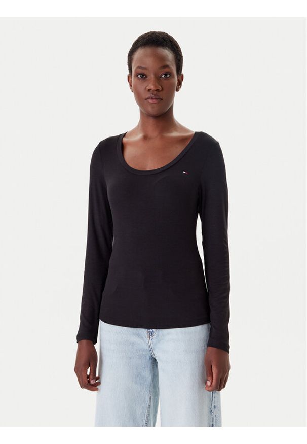 Tommy Jeans Bluzka DW0DW20921 Czarny Regular Fit. Kolor: czarny