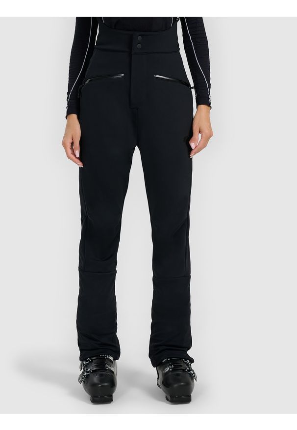 4f - 4F Spodnie narciarskie z szelkami membrana 15000 damskie - czarne M. Kolor: czarny. Sport: narciarstwo