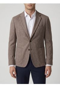 Reserved - Marynarka slim fit z dodatkiem wiskozy - brązowy. Kolor: brązowy. Materiał: wiskoza #1