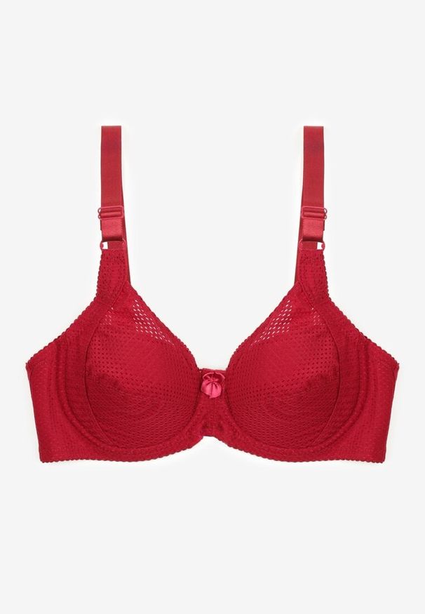 Born2be - Bordowy Biustonosz Typu Full Cup Vikola. Kolor: czerwony