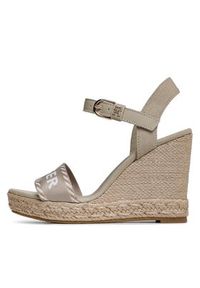 TOMMY HILFIGER - Tommy Hilfiger Espadryle Seasonal Webbing Wedge FW0FW07088 Beżowy. Kolor: beżowy. Materiał: materiał #7