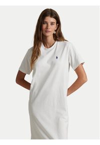 Polo Ralph Lauren Sukienka codzienna 211971066002 Biały Straight Fit. Okazja: na co dzień. Typ kołnierza: polo. Kolor: biały. Materiał: bawełna. Typ sukienki: proste. Styl: casual #5