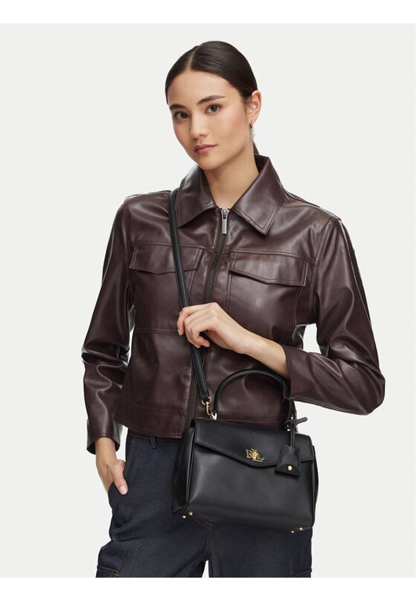 Lauren Ralph Lauren - LAUREN RALPH LAUREN Torebka 431P15611002 Czarny. Kolor: czarny. Materiał: skórzane