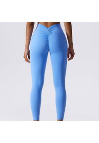 Intica - Legginsy z drapowaniem na trening i co dzień Ingedore. Kolor: niebieski. Materiał: materiał, skóra. Wzór: gładki. Sport: fitness #11