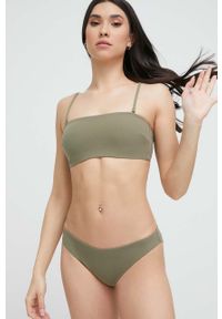 Calvin Klein biustonosz kąpielowy kolor zielony. Kolor: zielony. Materiał: włókno, materiał #2
