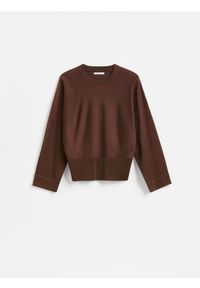 Reserved - Sweter z lyocellem - brązowy. Kolor: brązowy. Materiał: dzianina