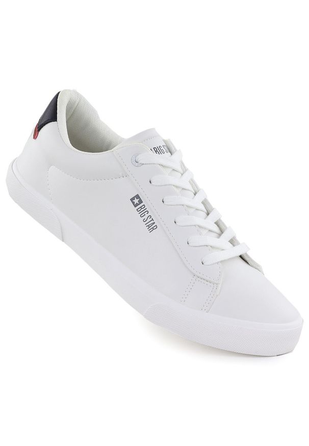 Big-Star - Trampki niskie męskie ekoskóra białe Big Star TT174001. Kolor: biały. Materiał: skóra ekologiczna. Sezon: lato. Styl: sportowy