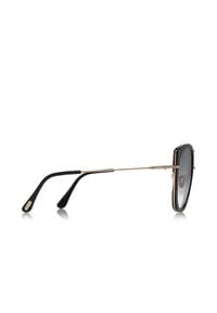 Tom Ford - TOM FORD - Czarne okulary przeciwsłoneczne Joey. Kształt: okrągłe. Kolor: czarny. Materiał: materiał #6