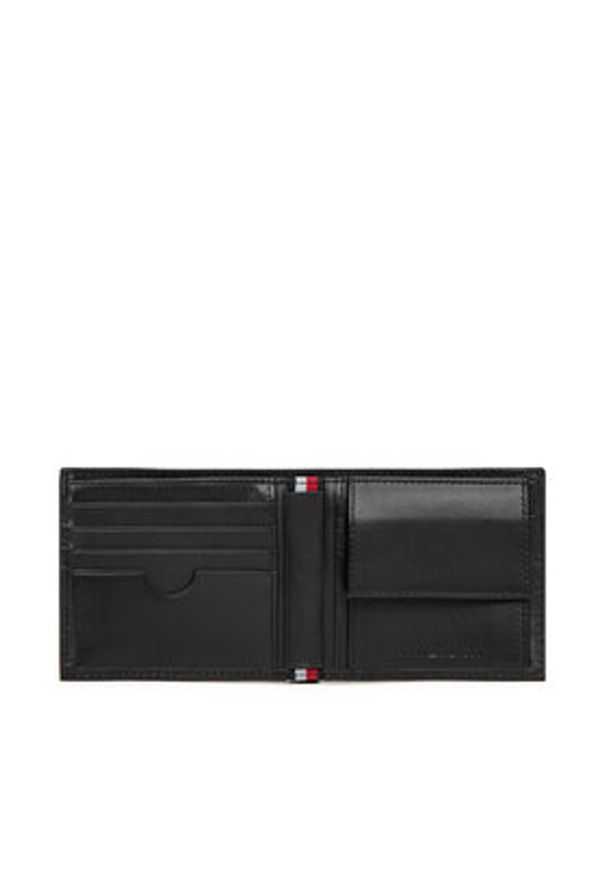 TOMMY HILFIGER - Tommy Hilfiger Duży Portfel Męski Th Flag Cc And Coin AM0AM13519 Czarny. Kolor: czarny. Materiał: skóra