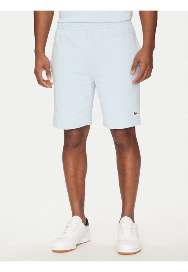Lacoste Szorty sportowe GH9627 Błękitny Regular Fit. Kolor: niebieski. Materiał: bawełna. Styl: sportowy