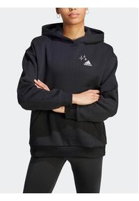 Adidas - adidas Bluza IJ8740 Czarny Loose Fit. Kolor: czarny. Materiał: bawełna #8