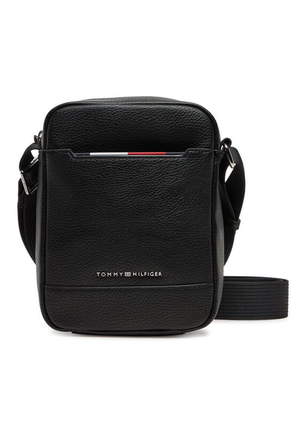 TOMMY HILFIGER - Tommy Hilfiger Saszetka Th Central Mini Reporter AM0AM13486 Czarny. Kolor: czarny. Materiał: skóra