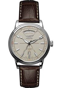 AVIATOR - Zegarek Aviator Zegarek męski Aviator V.3.20.0.141.4 brązowy. Kolor: brązowy #1