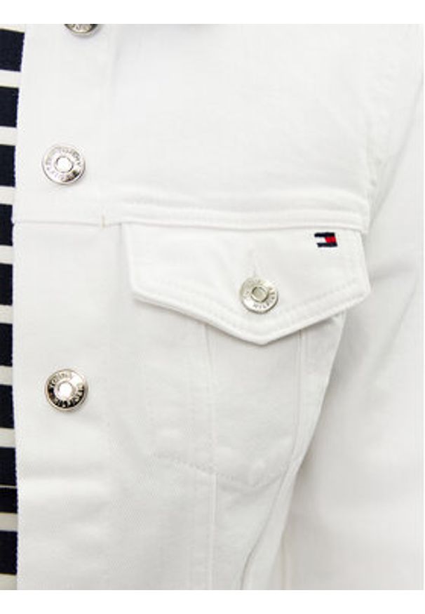 TOMMY HILFIGER - Tommy Hilfiger Kurtka jeansowa WW0WW41336 Biały Regular Fit. Kolor: biały. Materiał: bawełna