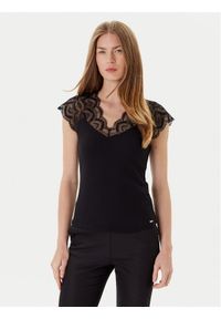 Morgan Bluzka 251-DELI Czarny Slim Fit. Kolor: czarny. Materiał: syntetyk