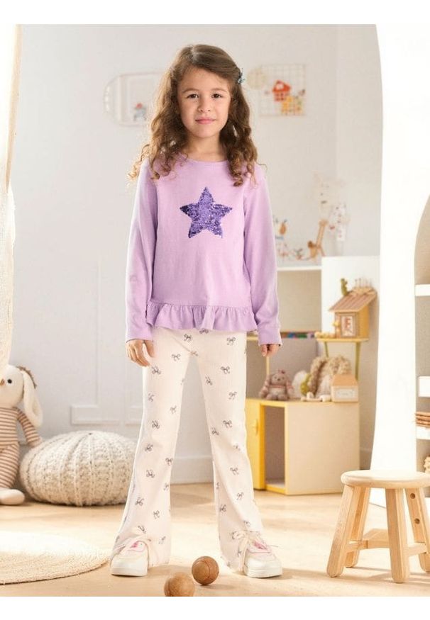 Sinsay - Bawełniana koszulka z ozdobnymi cekinami - niebieski. Kolor: niebieski. Materiał: bawełna