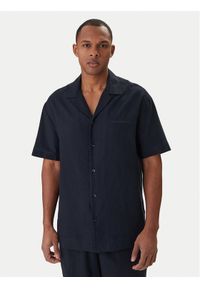 Emporio Armani Koszula EM000593 AF20590 UB102 Granatowy Regular Fit. Kolor: niebieski. Materiał: len #1